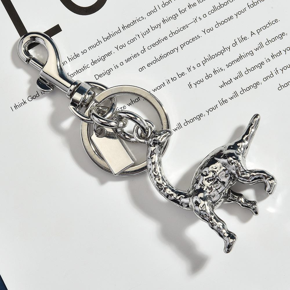 Alloy Flamingo Pendant Cute Cartoon Big Dinosaur Keychain Premium Bag Keychain Pendant