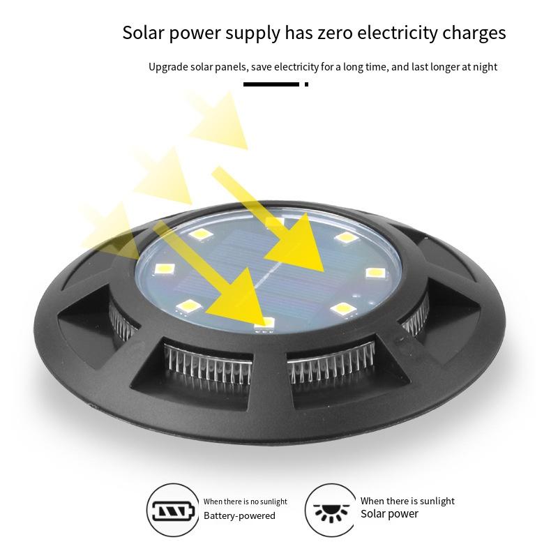 1 шт. Солнечный вкопанный светильник, уличный садовый вставной светильник для пола, садовый светильник для виллы, ландшафтный водонепроницаемый декоративный напольный светильник