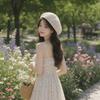 Hollow Knitted Hollow Beret Bright Thread Pumpkin Hat Elegant Painter Hat  Spring Season