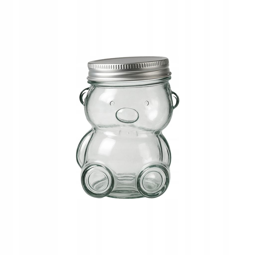 Glass jar TEDDY BEAR 80ml with a lid for preserves, spices, honey, decoration