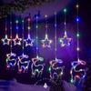 USB LED Moon & Star Curtain Lights with Remote: Christmas Décor