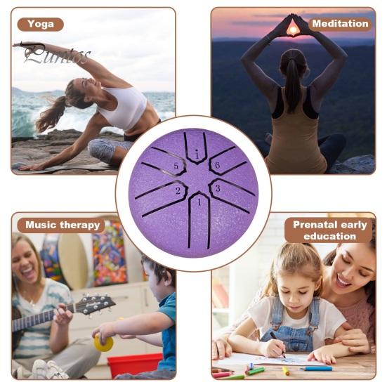 Стальной язычковый барабанчик Rain Chime 3 дюйма 6 нот мини-барабан Handpan Sound Healing Instrument Chakra Tank Drum для йоги, медитации