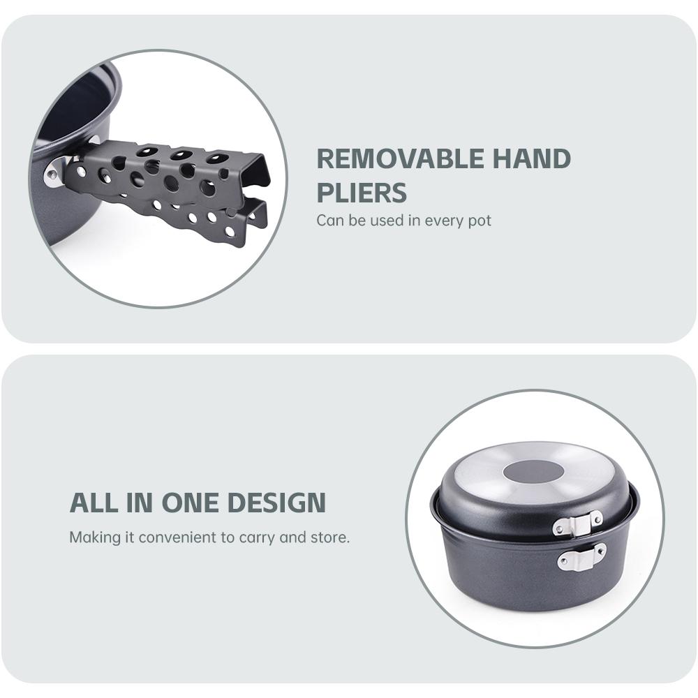 Набор походных тарелок и сковородок с антипригарным покрытием для походов, пикника и приготовления пищи, сверхлегкий портативный