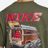 Nike Letter Print Pattern American Retro Ribbed Crew Neck Casual Comfort Short Sleeve T-Shirt Men Tops Khaki-Green FQ3765-325