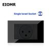EIOMR Израиль Настенная розетка с быстрой зарядкой USB Type C, 118*75 мм, Черное закаленное стекло, Спутниковое ТВ, Телефон, Звонок, Механический настенный выключатель света