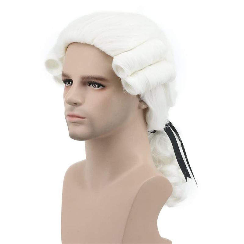 Синтетические волосы Колониальный парик для косплея для адвоката Светлые парики Длинные кудрявые волнистые парики для унисекс взрослых Костюм Вашингтона