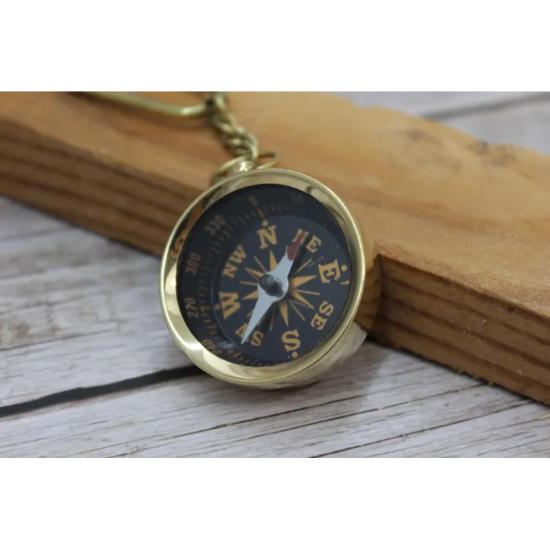Антикварный морской латунный брелок - элегантный дизайн компаса | Идеальный подарок для семьи