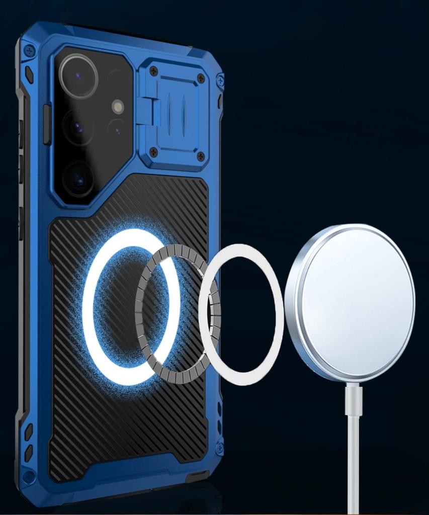 Для Samsung S24 S23 S25 S26 Ultra IP54 Водонепроницаемый Алюминиевый Металлический Магнитный Чехол Противоударный Защита Камеры Подставка Пленка на Экран