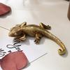 Gecko Wall Decor, Resin Art Wall Sculpture, Gold Lizard Hanging Figurine For Home Office Yard Porch Fence Farmhouse