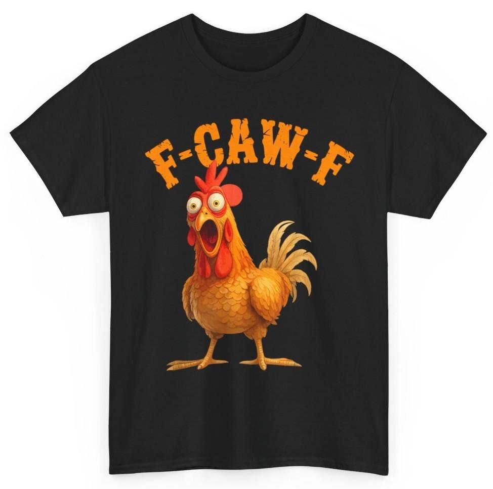 Забавная футболка с курицей F-Caw-F, футболка с курицей FCAWF для женщин и мужчин, юмористическая футболка