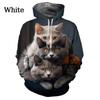 Cute Cat Animel 3D Printed Pattern Hoodies Casual Fun Street Fashion Women's Pullover Sweatshirt Girls Tops Hooded
