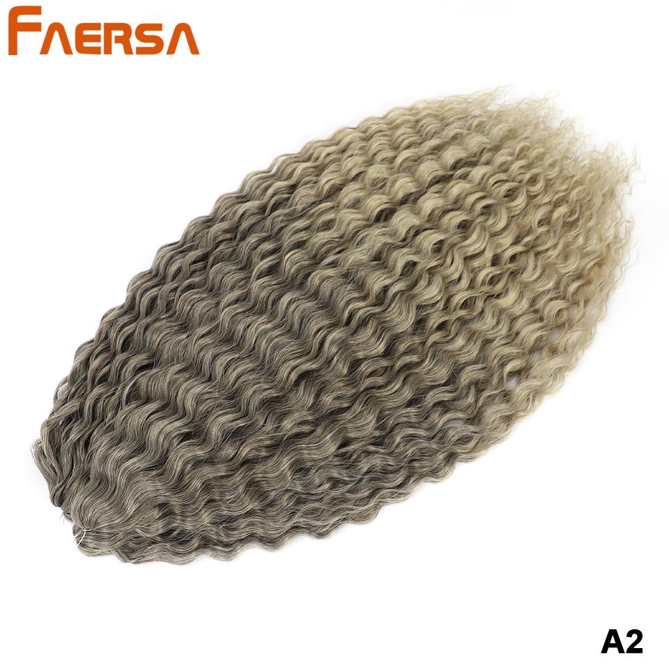 22-дюймовые волосы Ariel Curl Глубокая волна Твист Вязание крючком Синтетические афро кудри Вязаные крючком косы Ombre Blonde Плетение наращивания волос для женщин