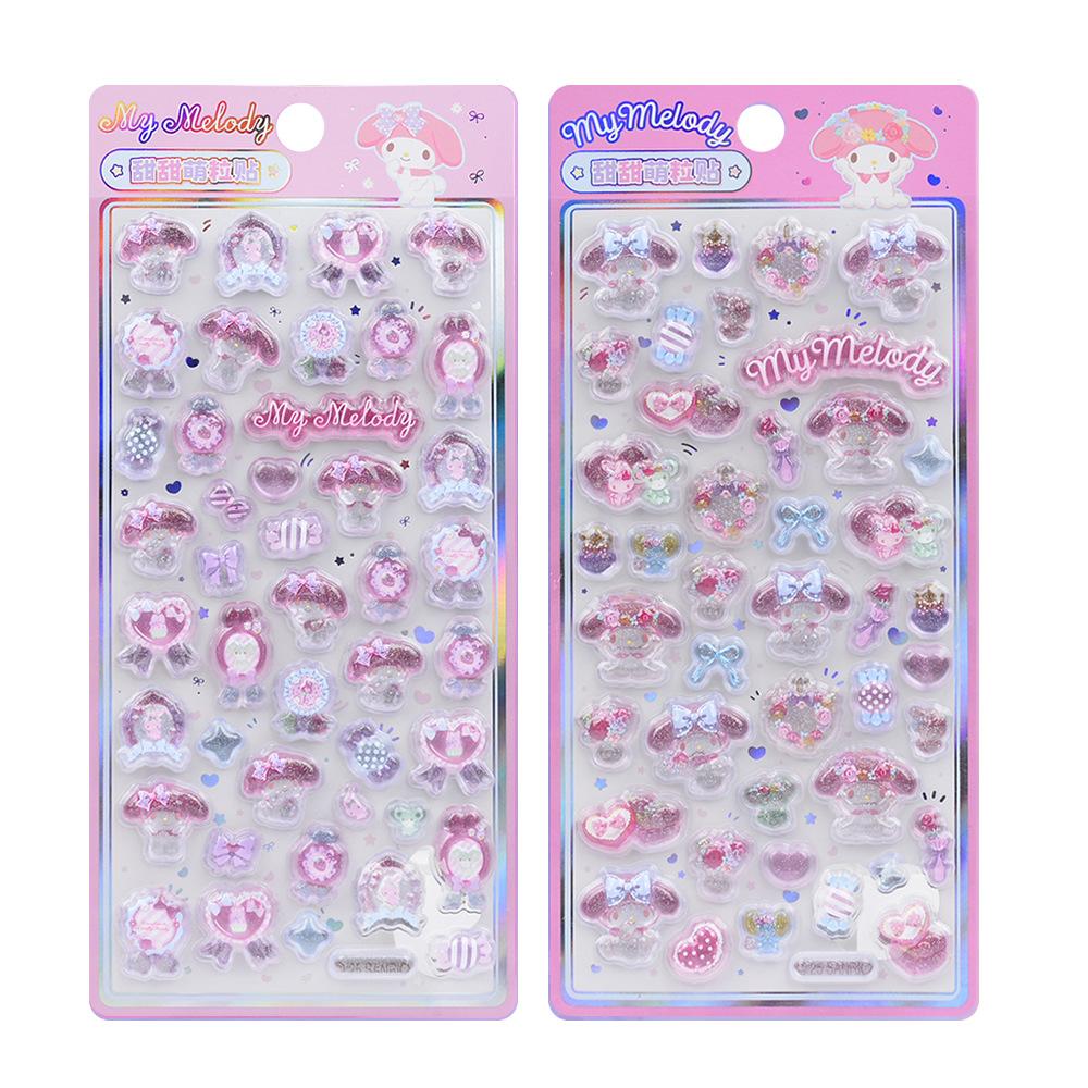 New Hellokitty Kuromi Melody Stickers Anime 3D Jelly Sticker Toys DIY Crystal Decorative Stickers Decorative Sticker Kids Toy