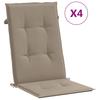vidaXL Gartenstuhlauflagen für Hochlehner 4Stk. Taupe 120x50x3cm Stoff