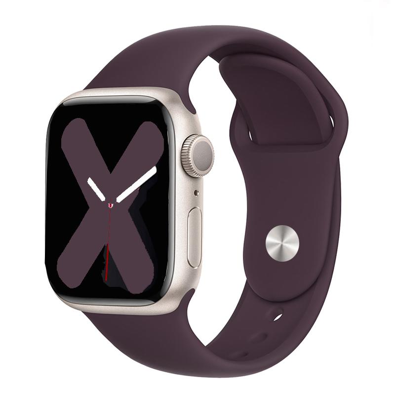 Ремешок для Apple Watch 44мм 45мм 40мм 41мм 42мм 46мм Спортивный силиконовый ремешок для смарт-часов Браслет iWatch Серии 10 9 8 11 SE 3