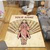 Custom Name,Nezuko Kamado Home Sofa Decoration for Living Room & Bedroom, Non‑Slip Play Flannel Floor Mat for Game Room