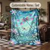 Dragonfly Dreams Bloom 1 Theme Throw Blanket Custom Name Text Personalized Blanket Soft Cozy Blanket for Home Sofa Bed
