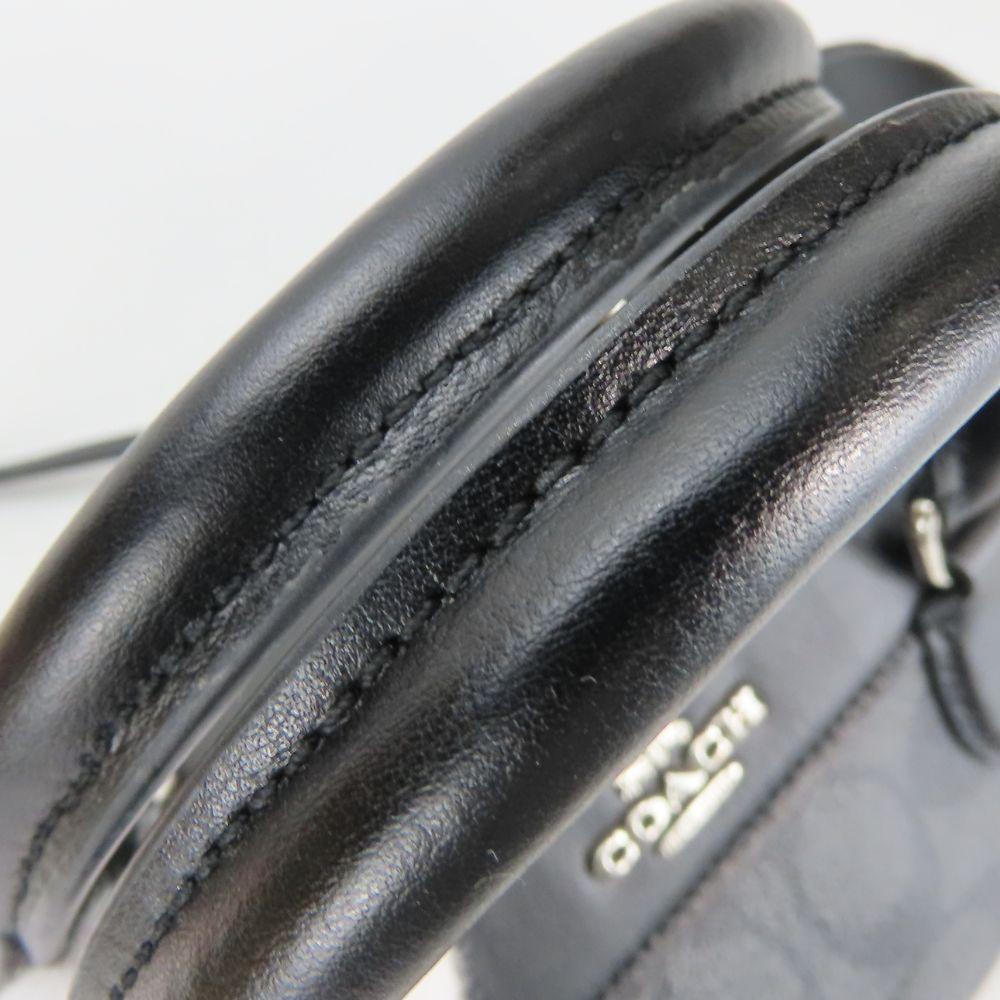 Подержанная сумка COACH F32203 Signature ПВХ с покрытием/кожа серая черная На плечо