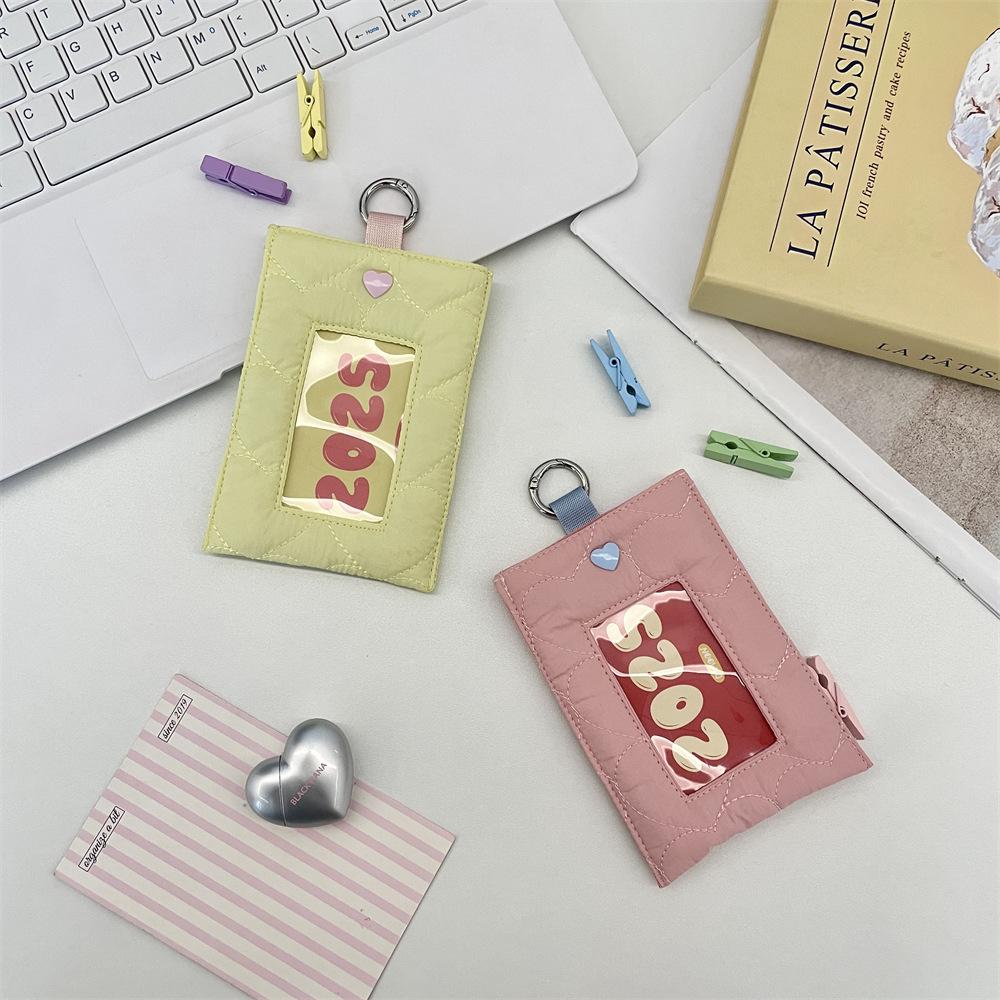 Quilted Love Card Bag Female Small Large Capacity Card Bag Student Card Holder Wallet Bank Card ID Bag