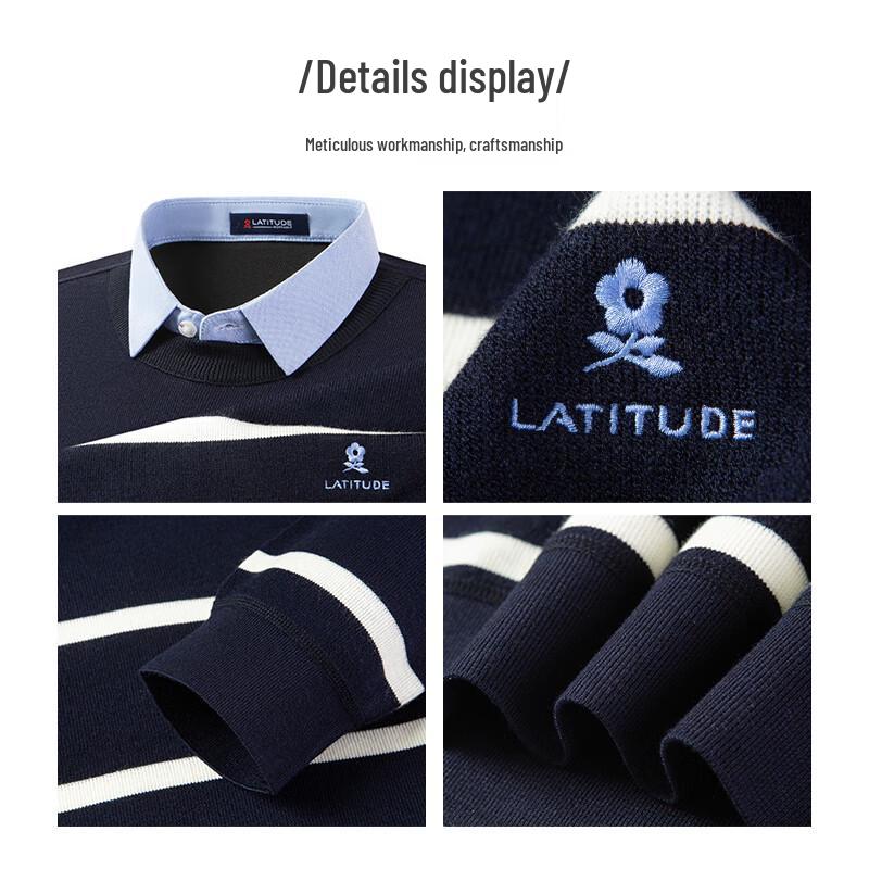 MONTAGUT Мужской осенне-зимний вязаный пуловер в полоску, имитация двойки