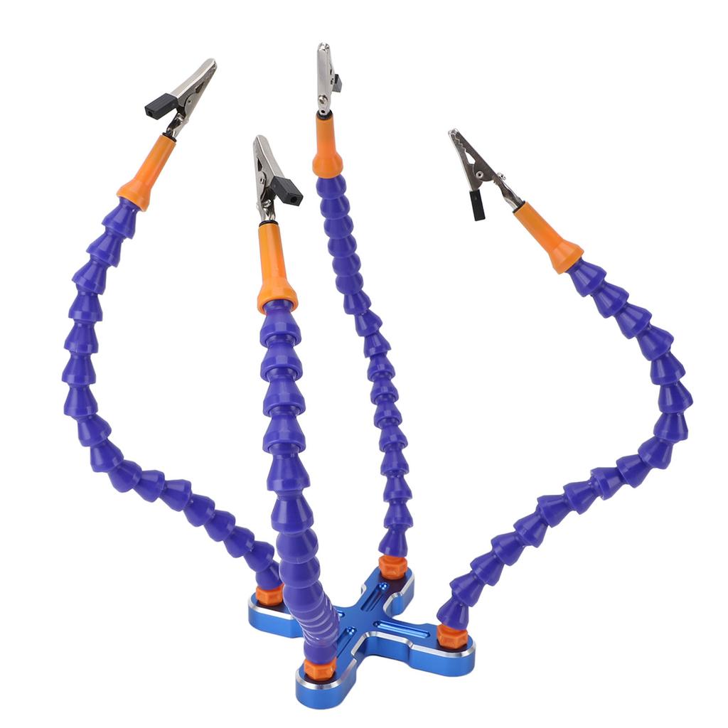Soldering Helping Hands 4 Flexible Arms Aluminum Alloy Base Third Hand Tools with 4pcs Clips for Assembly Repair Modeling Jewelry Making