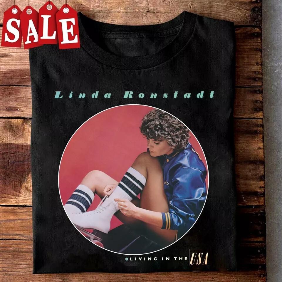 Редкая футболка унисекс Linda Ronstadt Living In The USA 1978 Мужская Все размеры