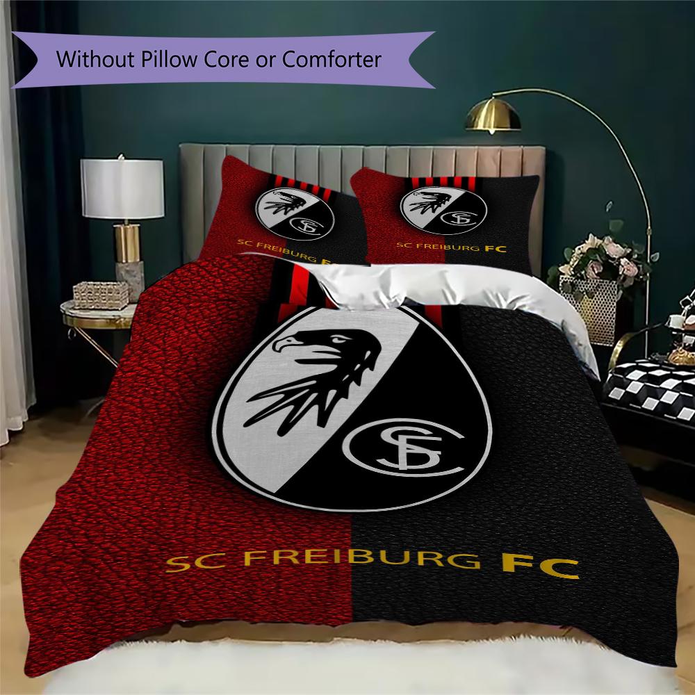 SC Freiburg Pattern Bedding uilt Set uilt Cover Pillowcase Home Decoration Birthday Gift (1 * duvet cover + 2 * pillowcase without core)80