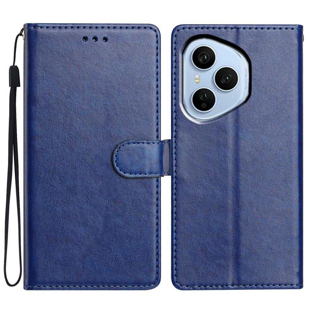 Для Honor 400 Pro 5G (Глобальный) Кожаный чехол-кошелек-подставка для телефона с удобным ремешком