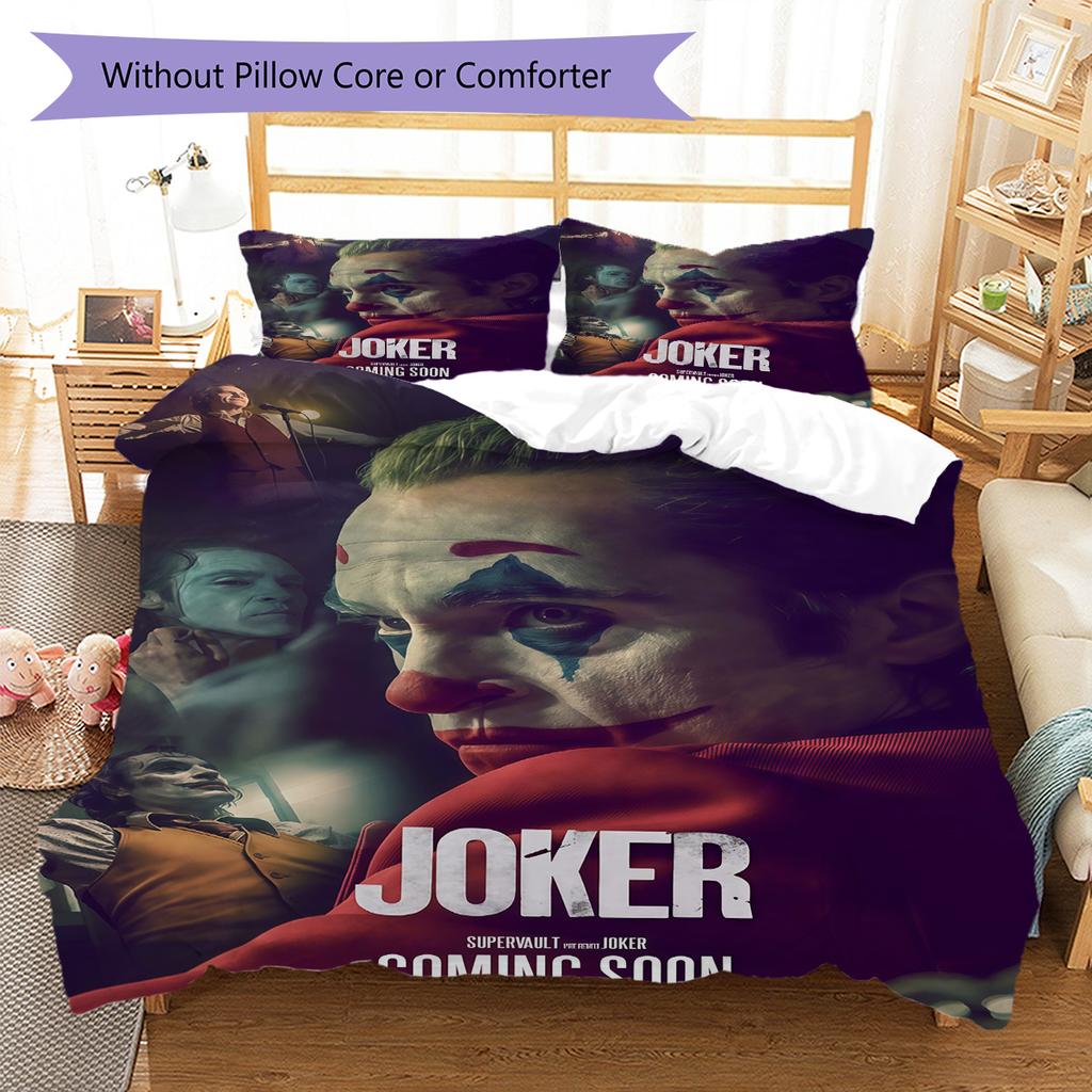 Joker Style Bedding Quilt Set Quilt  Pillowcase Home Decoration Birthday Gift (1 * duvet cover + 2 * pillowcase, without core)