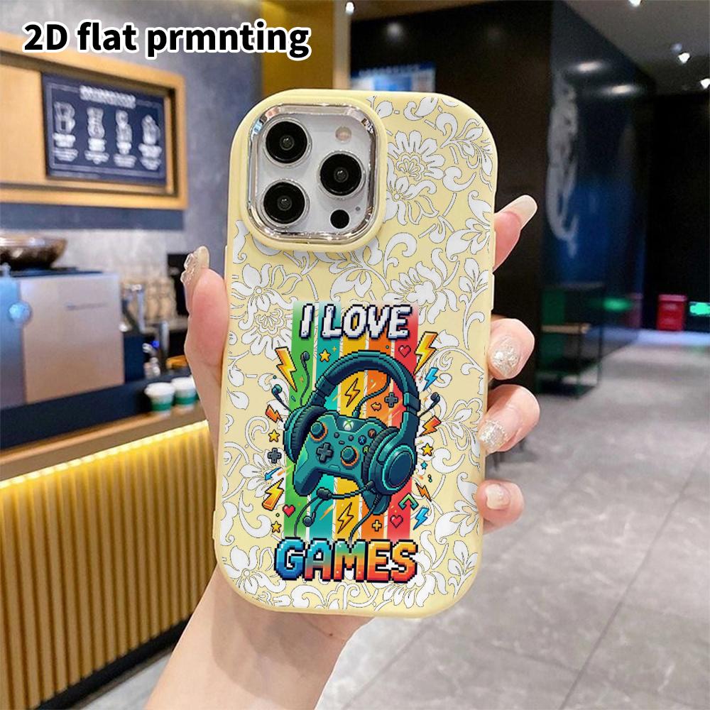 Чехол для телефона: Плоский 2D дизайн, подходящий для защитного чехла iPhone 18 17 16 15 14 13 Pro, стиль для пары, игровой контроллер, рождественские и хэллоуинские подарки