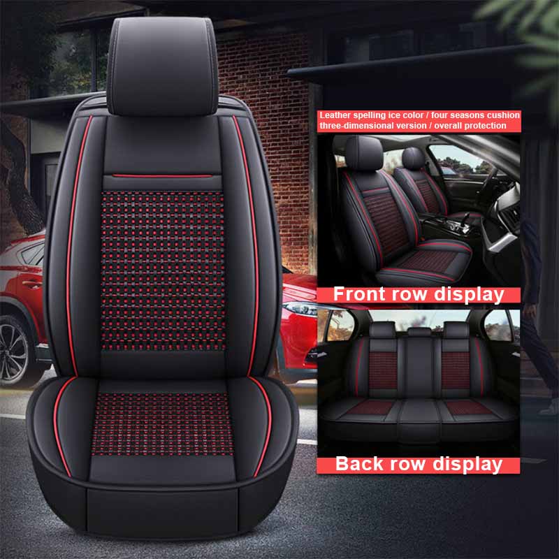 Full Envelope Car Cushion Four Seasons Universal Leather Seat Cover Suitable for Applicable To Most Cars Cars SUV Trucks Pickups Airbag Compatible