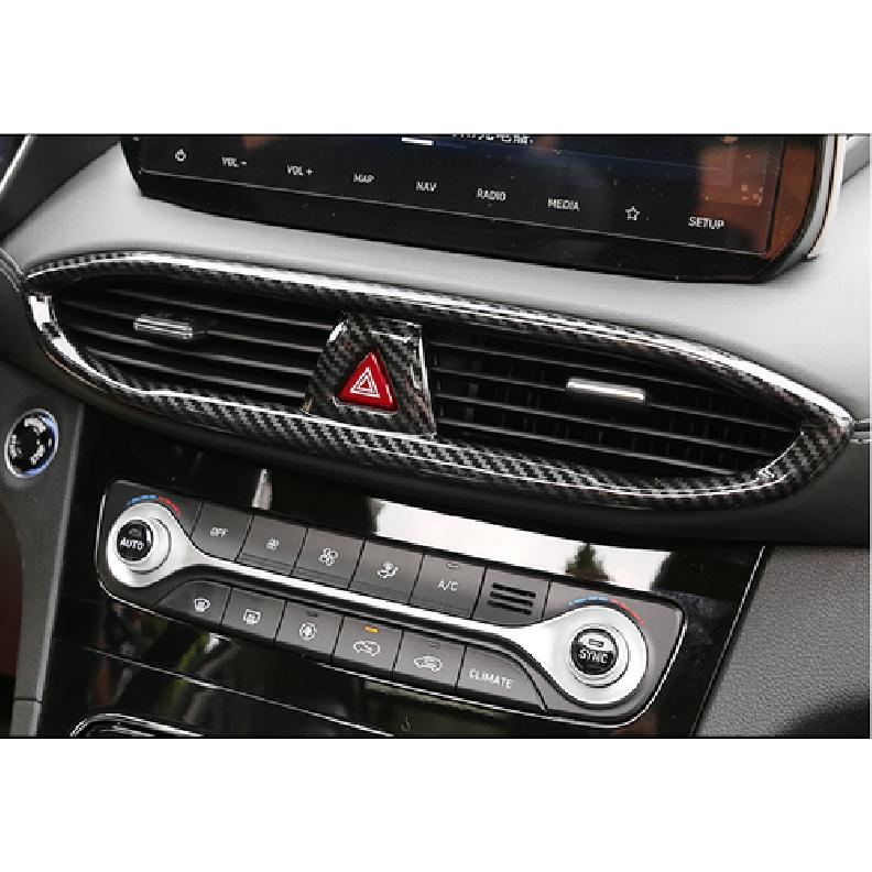 Fits - Hyundai Santa Fe Carbon Fiber Center Air Vent Outlet Cover Trim