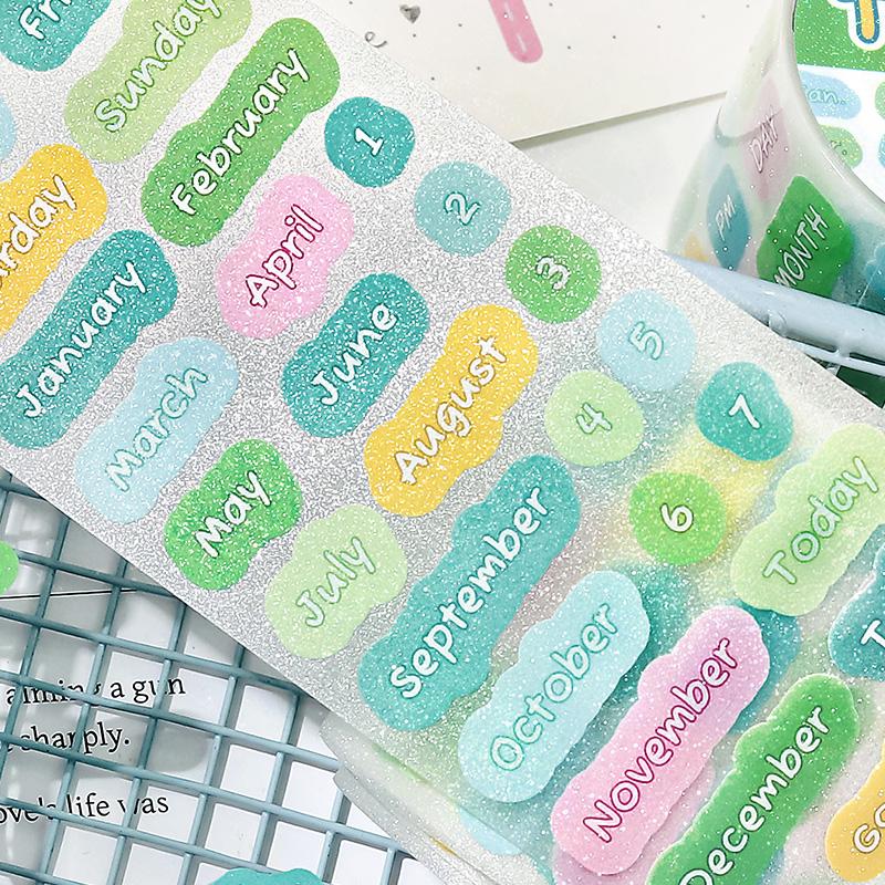 300cm/Roll Cute Cartoon English tags Making Tape Diary Stickers DIY Scrapbook Sticker Decor Mobile Planner Korean Stationery