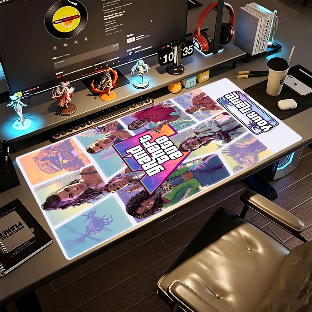 Gta Customized Name Mouse Pad Desk Mouse Pad Ultra-Long Desk Mat Non-Slip Rubber Base Office and Gaming Desk Decoration