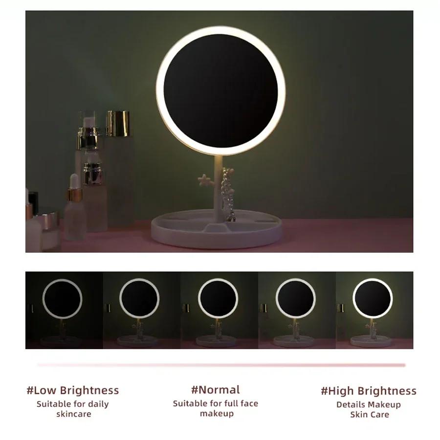 Светодиодное зеркало для макияжа с лампой настольного типа Интернет знаменитости заполняющее световое зеркало Ins Style Dormitory Desktop портативное туалетное зеркало