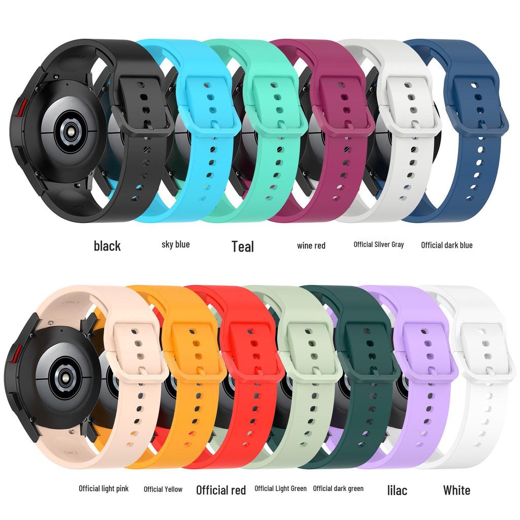 Силиконовый ремешок с пряжкой для Samsung Galaxy Watch 7/6/5 Pro и Watch 4