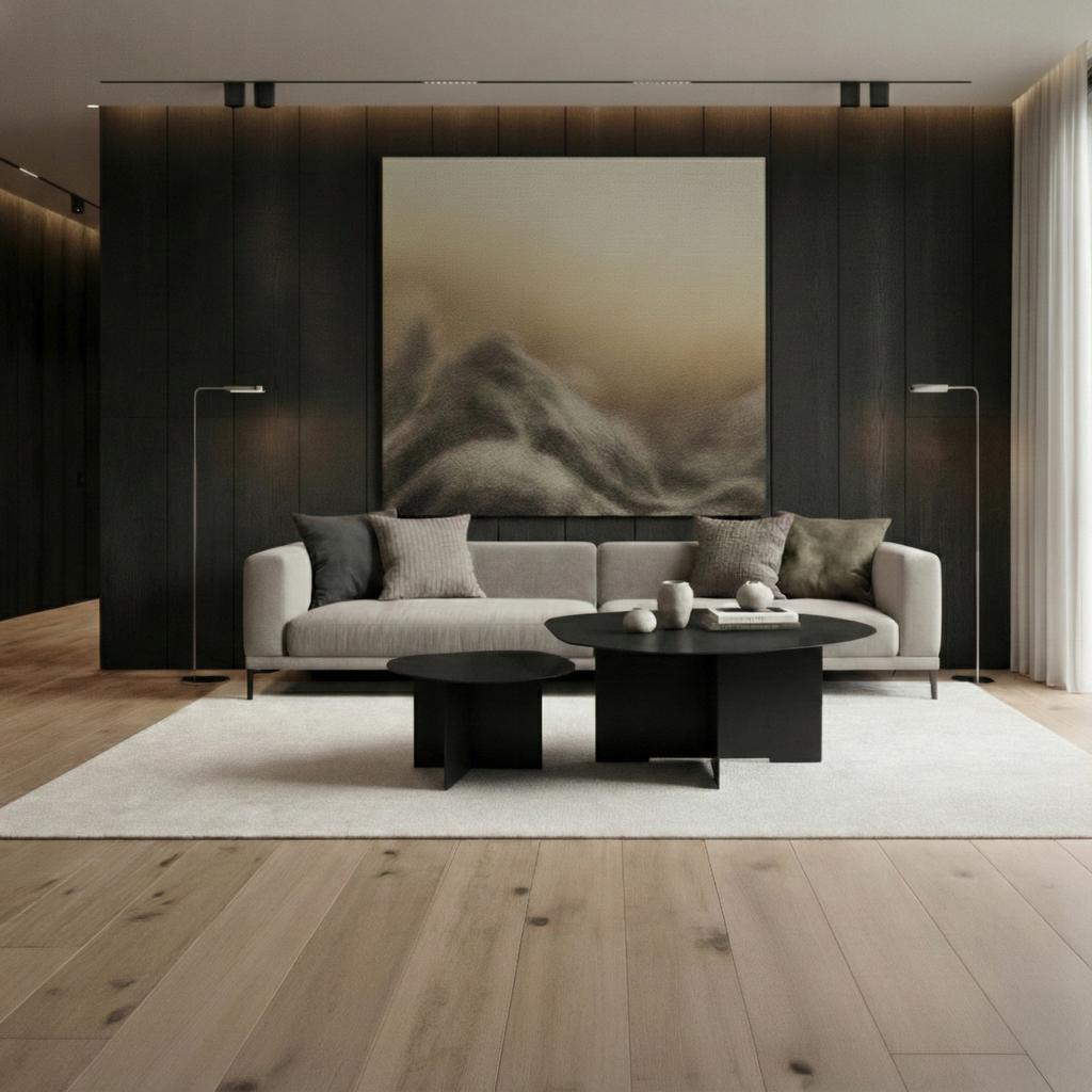 Coffee Table for the Living Room Loft Metal Black Rubi 80x38cm