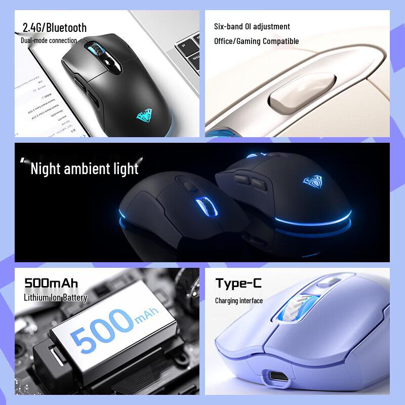 Игровая мышь AULA SC525 с тремя режимами и RGB-подсветкой