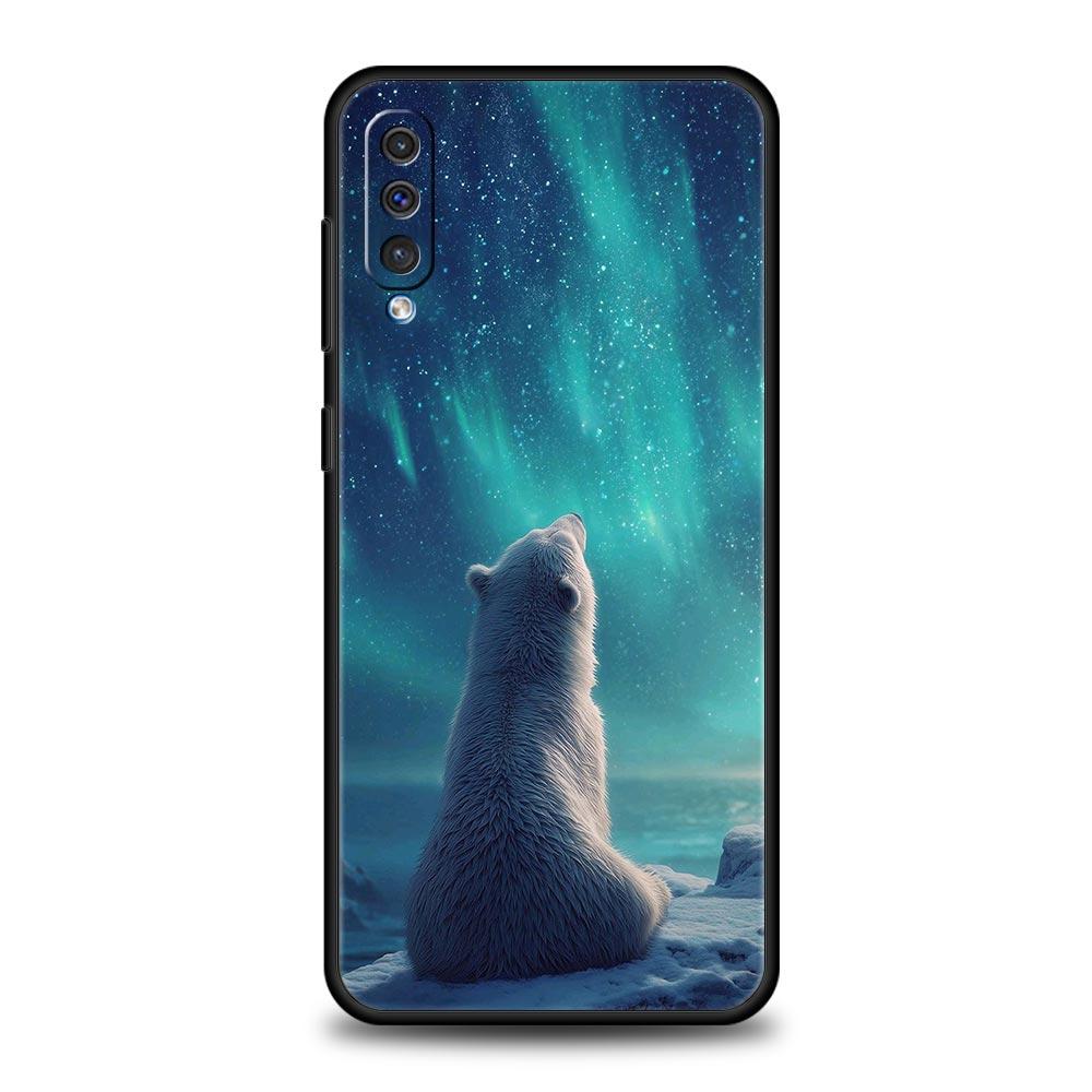 Чехол для телефона с белым медведем Для Samsung A56 A36 A26 A54 A52 A24 A14 A50 A72 A70 A06 A12 A22 A34 A42 A32 A04s A16 5G Чехол