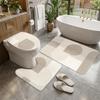 3PCS/SET Marble Pattern Bathroom Mat Soft Toilet Lid Cover Nordic-style Non-Slip Rug  Home Floor