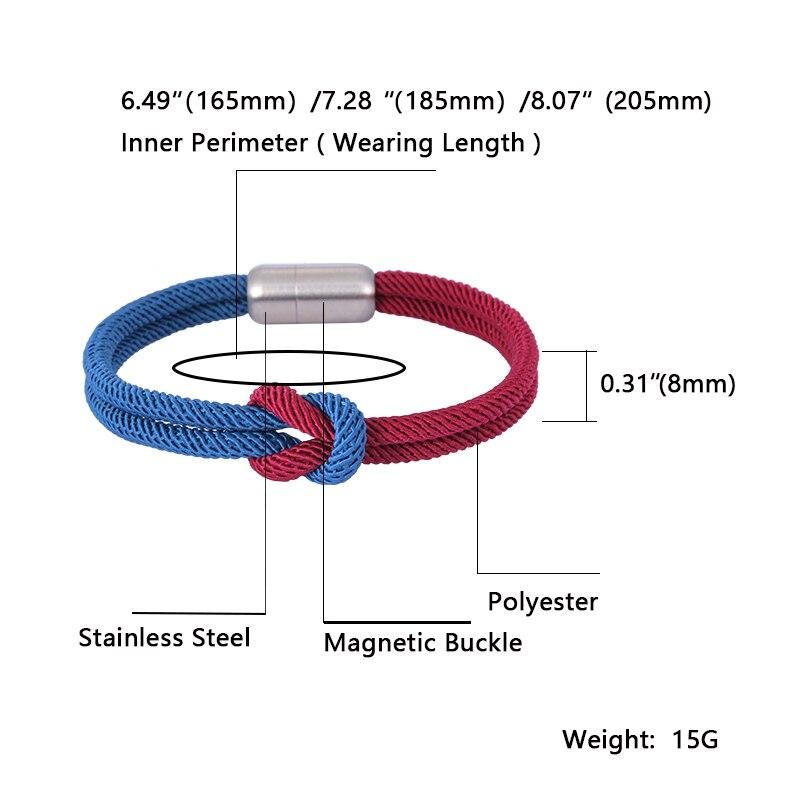 Мужской и женский браслет с цветным узлом, кожаная пряжка из нержавеющей стали, стиль «Морской стиль», ювелирные изделия в стиле «Дружба», браслеты