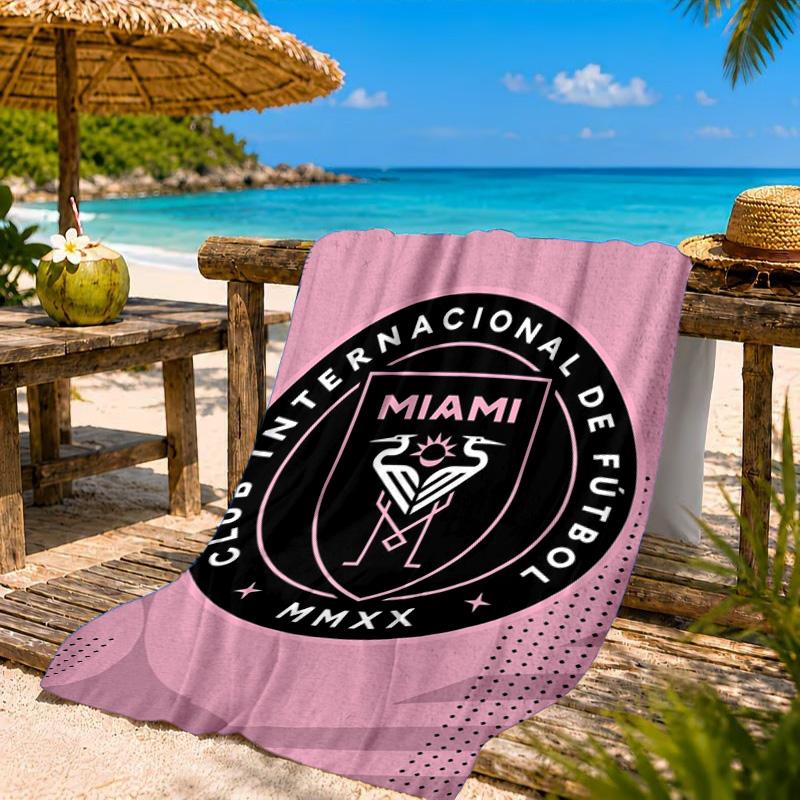 Inter Fc Emblem Printed Microfiber Beach Towel, Soft And Absorbent, Quick-Dry, Ideal for Summer Travel, Beach Essential, Swimming Pool