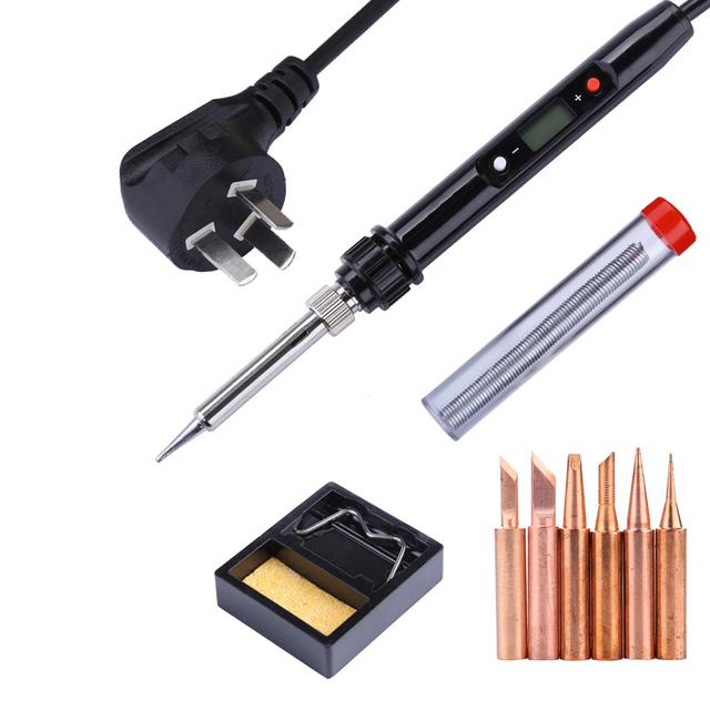 80 Вт ЖК-цифровой дисплей электрический паяльник набор регулируемая температура 220 В быстрый нагрев электронный сварочный набор инструментов для ремонта