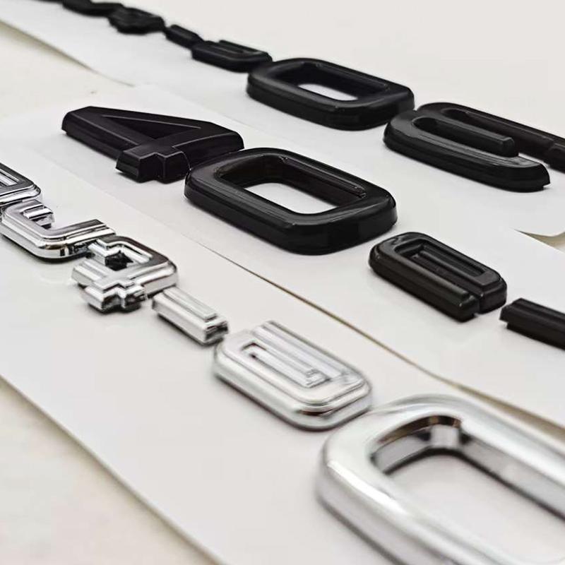 3D ABS Chrome Black Car Letters Logo 40e-tron 30e-tron Rear Trunk Badge Sticker For Hot Q4 Sportback Q6 e-tron Tail Accessories