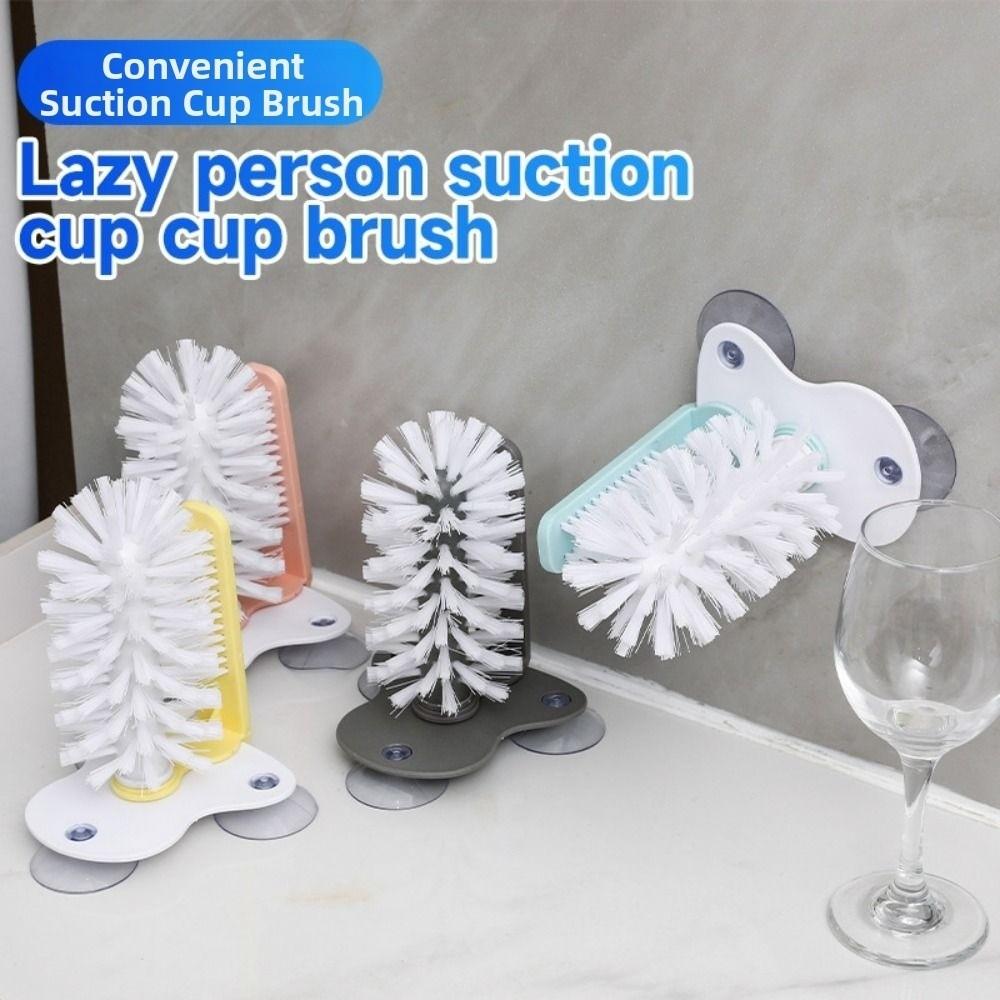 Detachable Sucker Cup Brush 2 In 1 Water Bottles Cleaner Durable Cup Scrubber Wine Glass