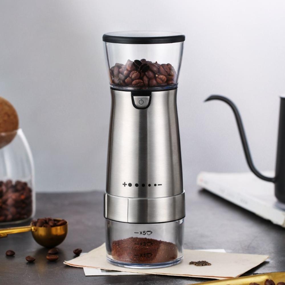 Automatic Portable Electric Coffee Grinder Adjustable Burr Coffee Bean Grinding Machine Home