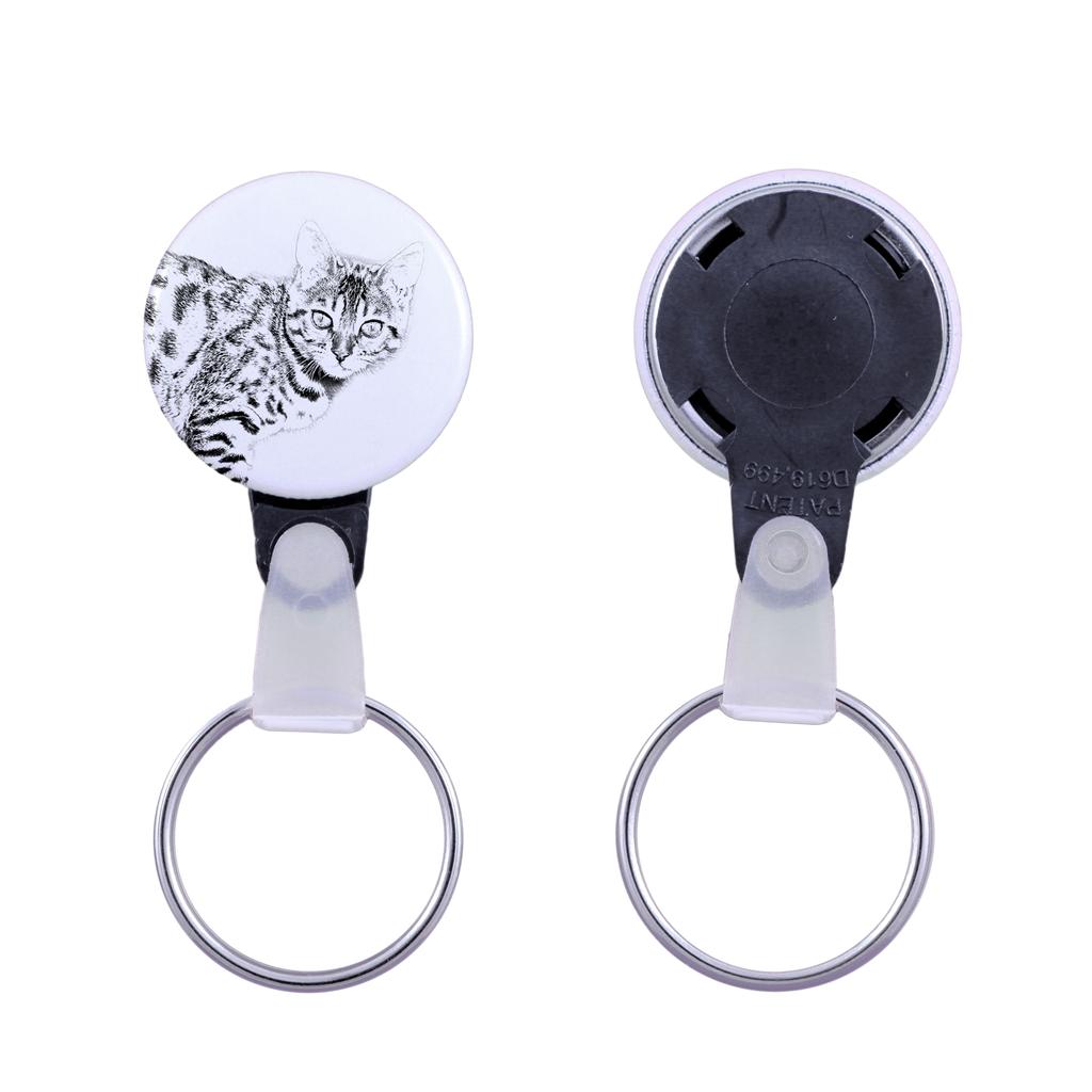 Bengal - Handmade Keychain with a Cat Portrait, Purse Charm, Product of the Art-Dog Brand.