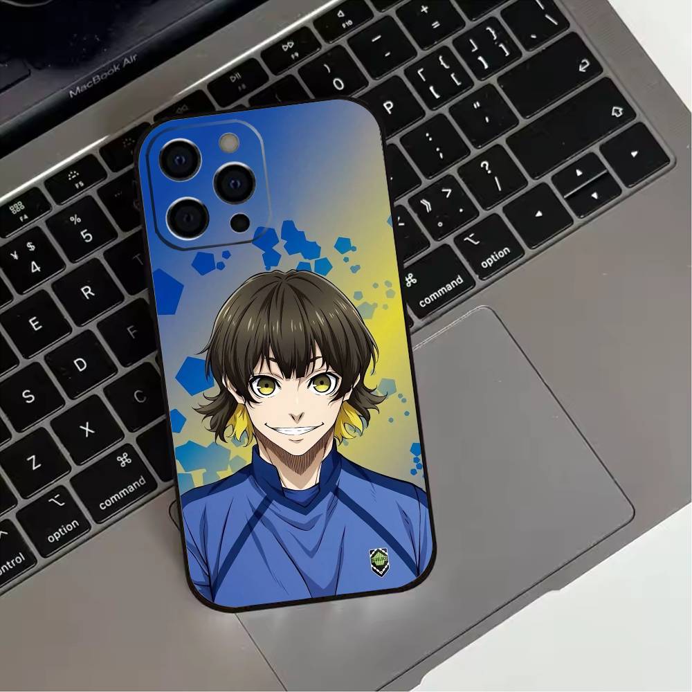 Чехол для телефона с аниме Blue Lock для iPhone 17,16,15,14,13,12,11 Plus,Pro Max,XS,Мягкий силиконовый черный чехол