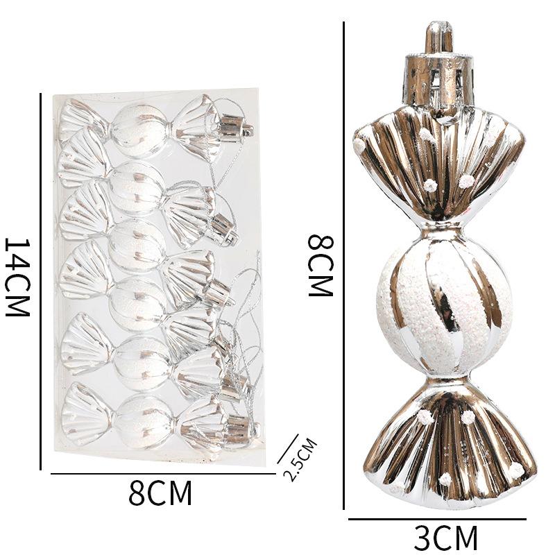 6 шт. подвесок на елку, разноцветные маленькие круглые конфеты, подарочные коробки для рождественского украшения, гальванизированные конфетные муляжи, украшения для витрины прилавка