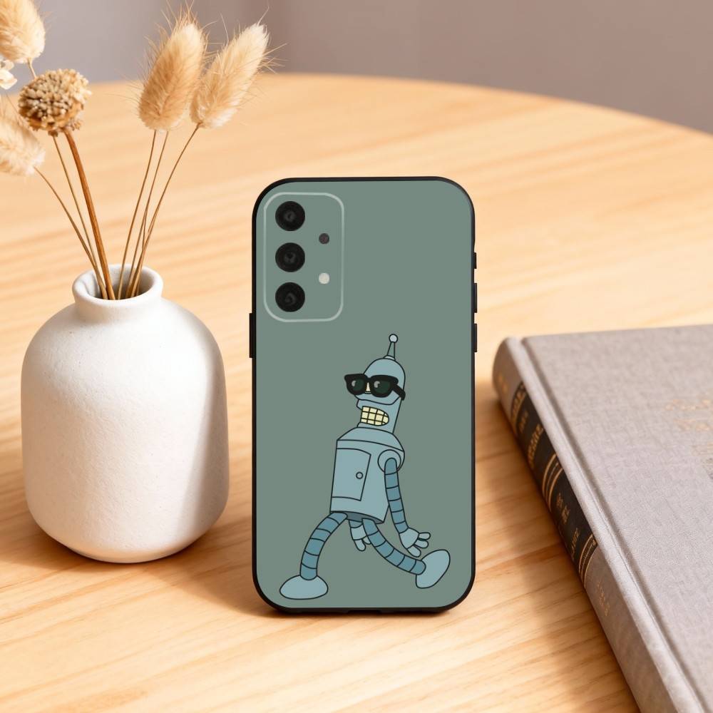 Futurama Смешной Бендер Чехол для телефона для Samsung S25,24,23,22,30,21,10,9,Ultra,Plus,Lite,FE,4,5 G Мягкий черный чехол
